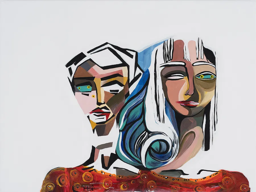 Image of The border between two worlds by Hanna Solovei, size: 60x45 cm, made of acrylic, Painting medium