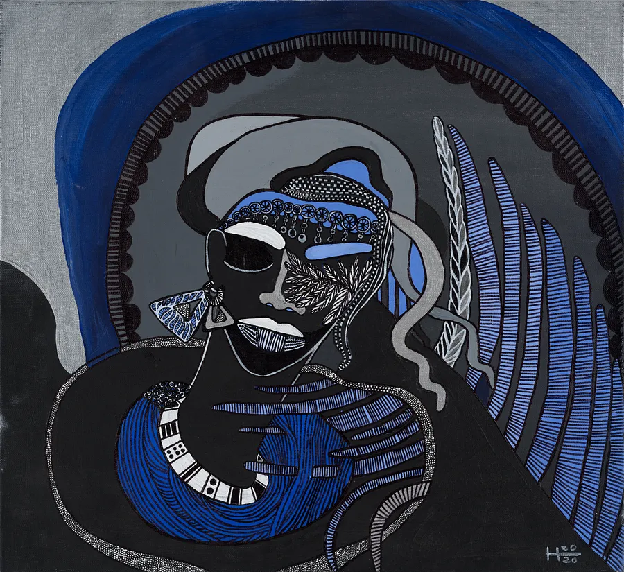 Image of Insomnia by Hanna Solovei, size: 50x55 cm, made of Acrylic on canvas, Painting medium