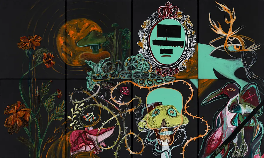 Image of Rejection of absurdity by Hanna Solovei, size: polyptych 200x120 cm, made of acrylic, Painting medium