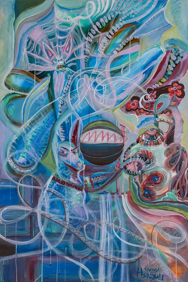 Image of Angel A by Hanna Solovei, size: 100x150 cm, made of acrylic, pastel, Painting medium