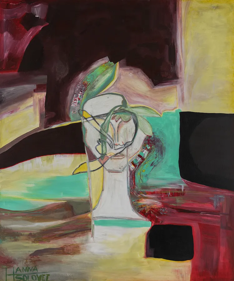 Image of Self-portrait by Hanna Solovei, size: 100x120 cm, made of acrylic, Painting medium