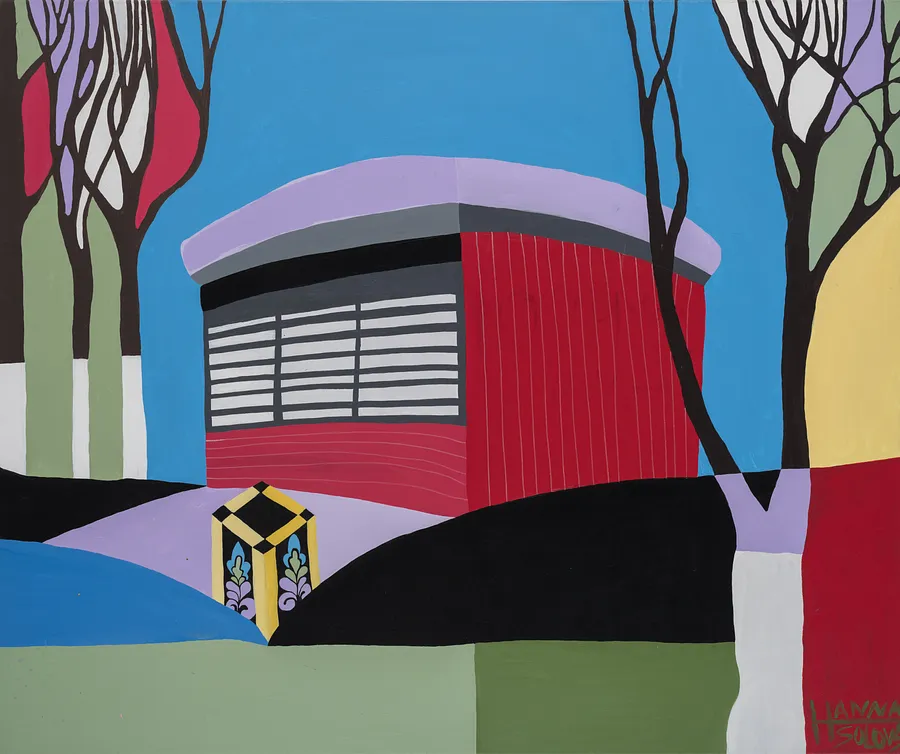 Image of Clear sky by Hanna Solovei, size: 120x100 cm, made of acrylic, pastel, Painting medium