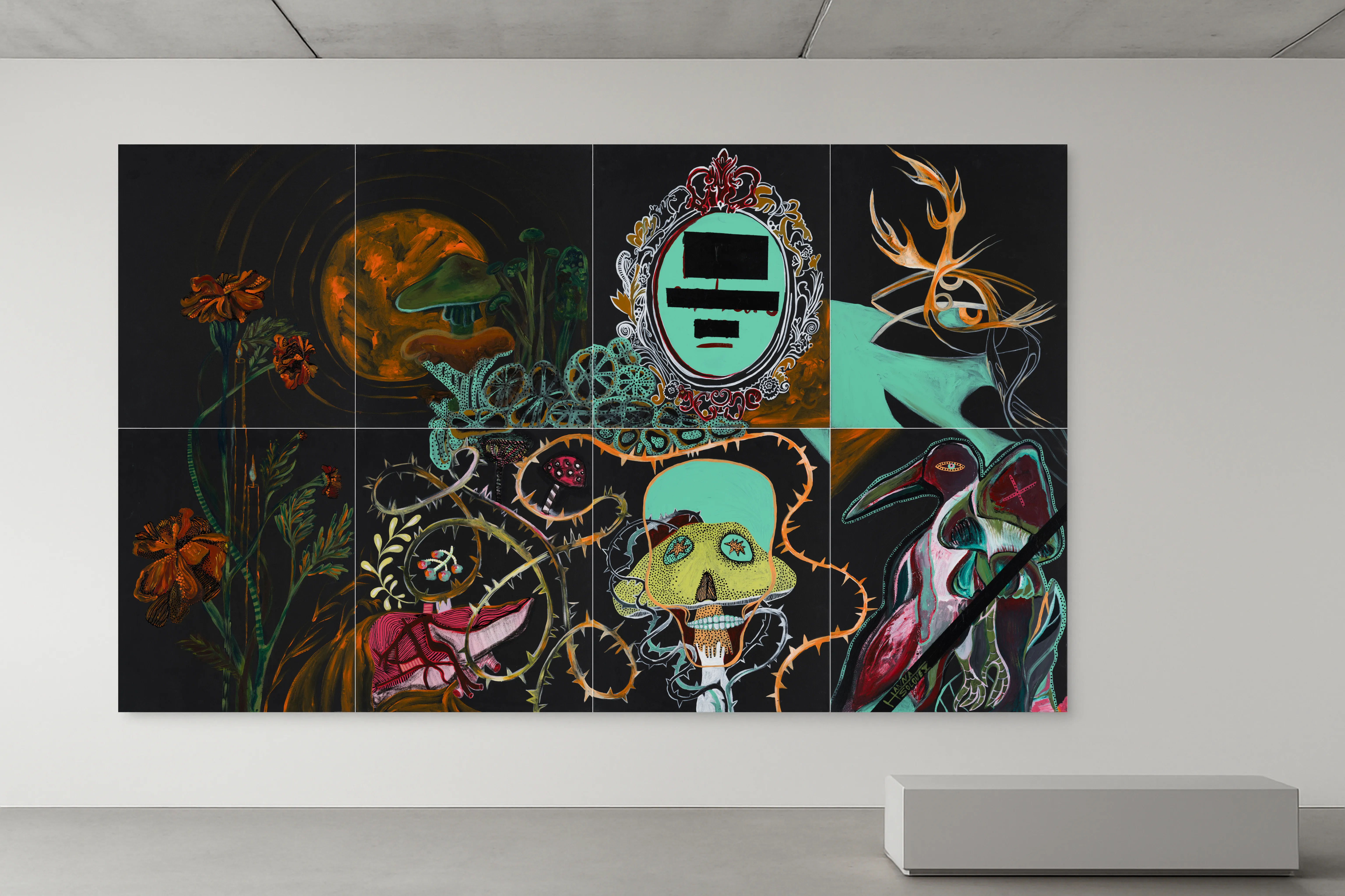 Image of Rejection of absurdity by Hanna Solovei, size: polyptych (8) 200x120 cm, made of Acrylic on canvas, Painting medium Photo 10 of 10.