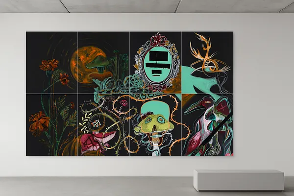 Image of Rejection of absurdity by Hanna Solovei, size: polyptych (8) 200x120 cm, made of Acrylic on canvas, Painting medium Photo 10 of 10.